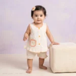The Ayla Polka Dot Sleeveless Top and Bloomers Set - Orange
