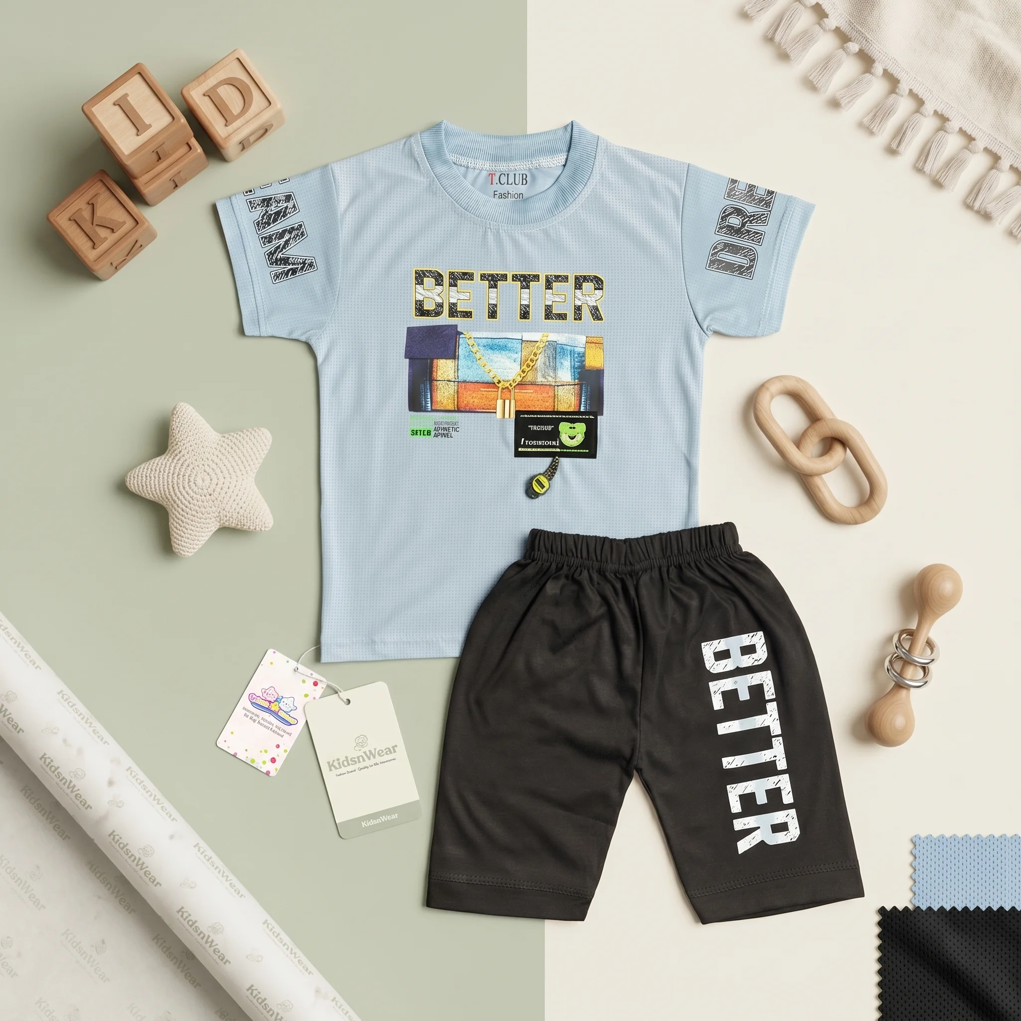 Boys' Better Typography Premium Textured Tee and Shorts Set - Image 2