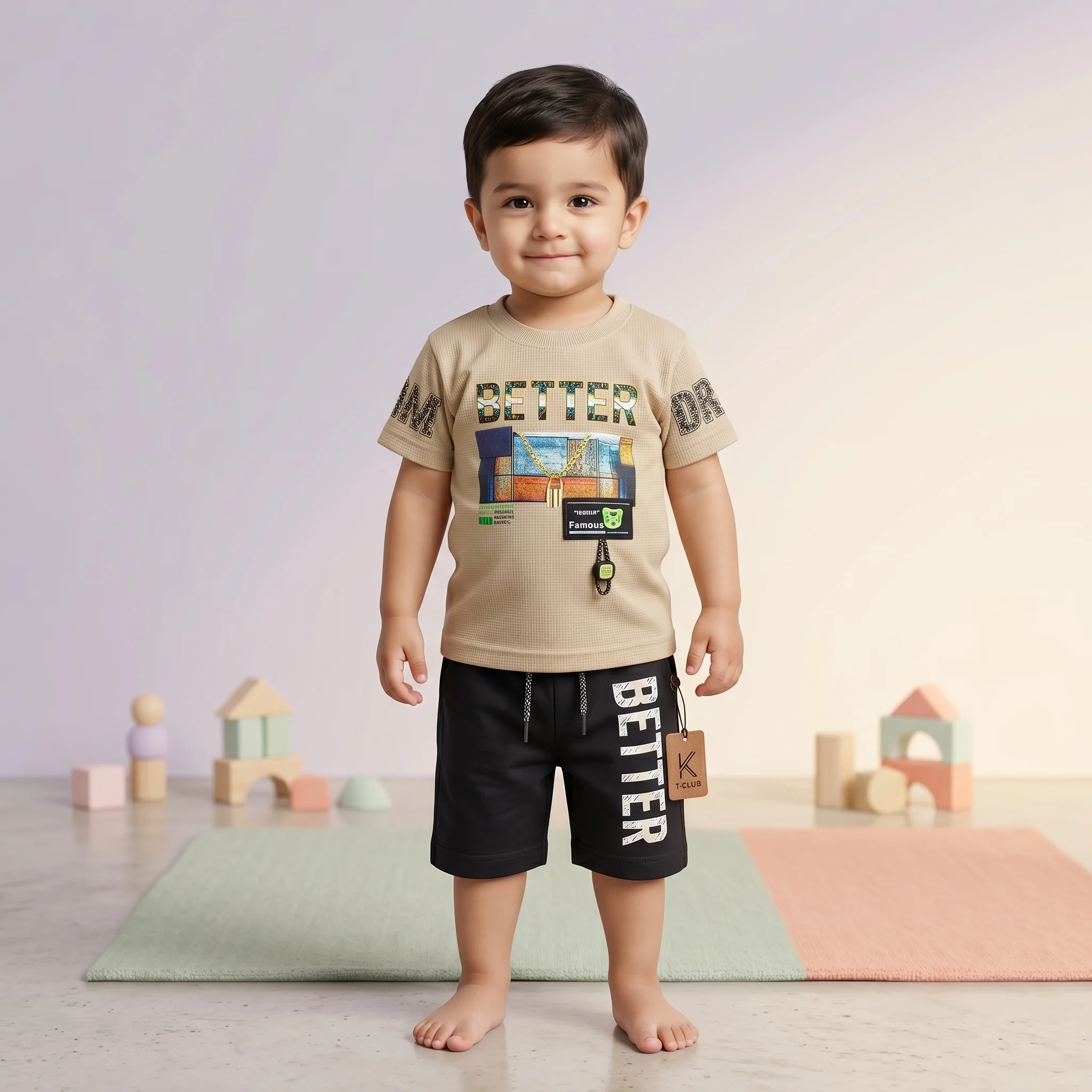 Boys' Better Typography Premium Textured Tee and Shorts Set - Image 3