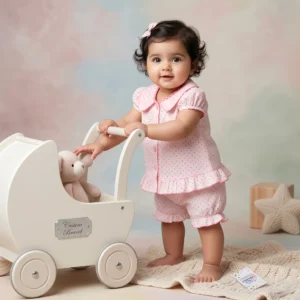 Girls' Polka Dot Peter Pan Collar Top and Bloomers Set