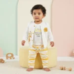 Boys' Three-Piece Varsity Jacket, Tee, and Jogger Set - Yellow