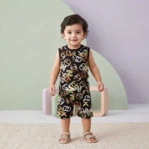 KidsnWear Boys’ Super Premium Imported Sleeveless Designer Print Summer Set