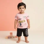 Boys' Survival Graffiti Print Premium Tee and Shorts Set - Pink