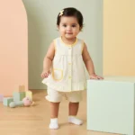 The Ayla Polka Dot Sleeveless Top and Bloomers Set - Yellow
