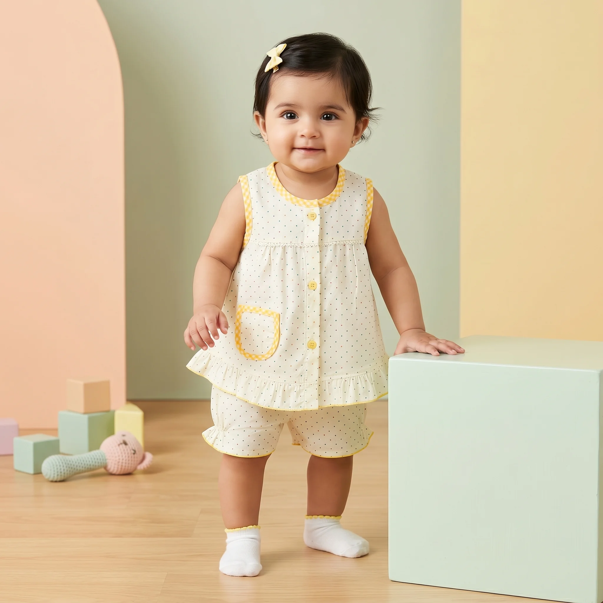 The Ayla Polka Dot Sleeveless Top and Bloomers Set - Image 7
