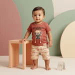 Boys' Wanted Dog Graphic Tee and Printed Shorts Set - Red