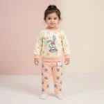 Girls' Cute Bunny Character Sweatshirt and Joggers Set - T Pink