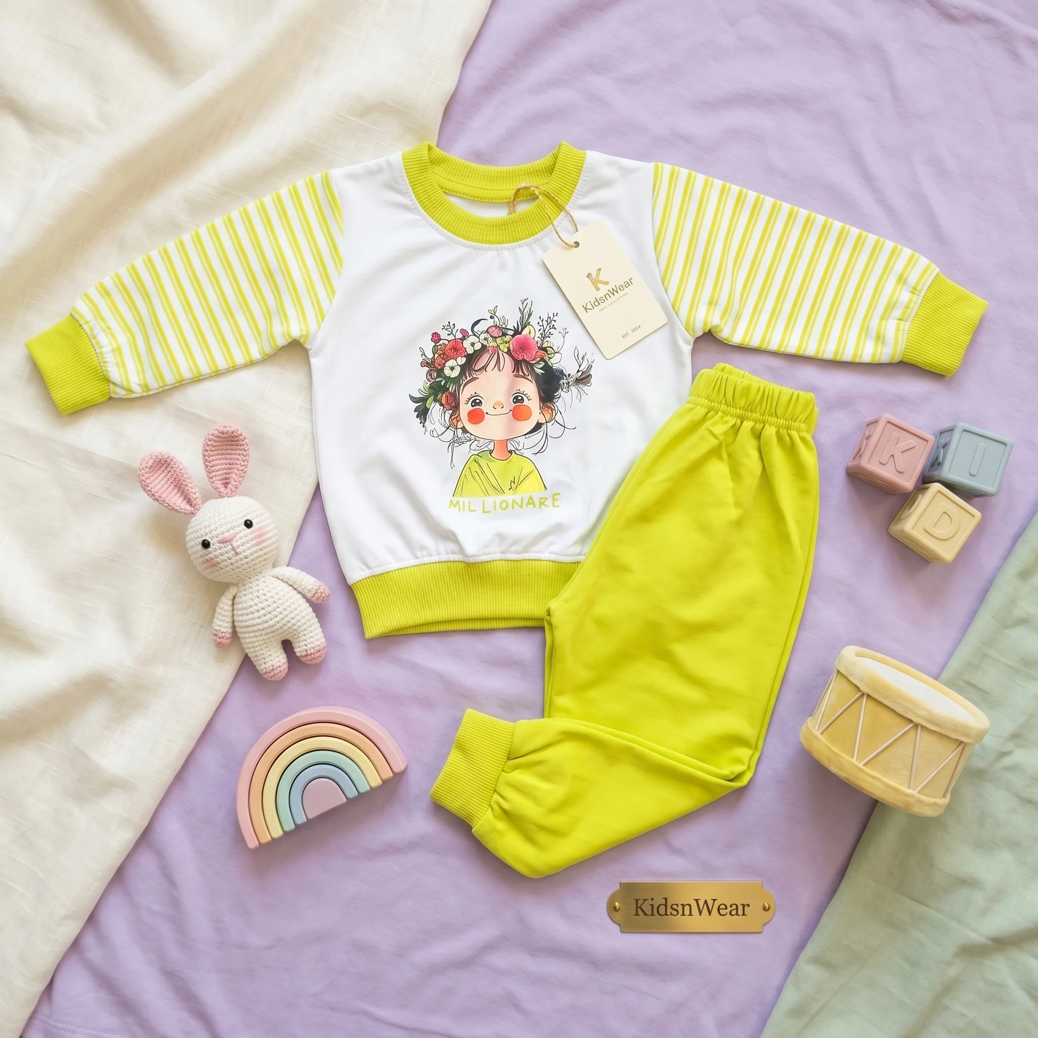 Girls' Millionaire Character Print Sweatshirt and Jogger Set - Image 6