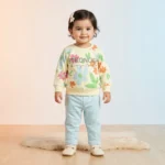 Girls' Floral Stronger Than Yesterday Sweatshirt and Joggers Set - Blue