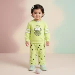 Minnie Mouse Summer Baby Girl Cotton Co-Ord Set with Printed Pants – Premium Outfit - Parrot
