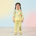 Baby Girls' Floral Print "Forever and Always" Jogger Set – Two-Piece Casual Summer Outfit - Yellow