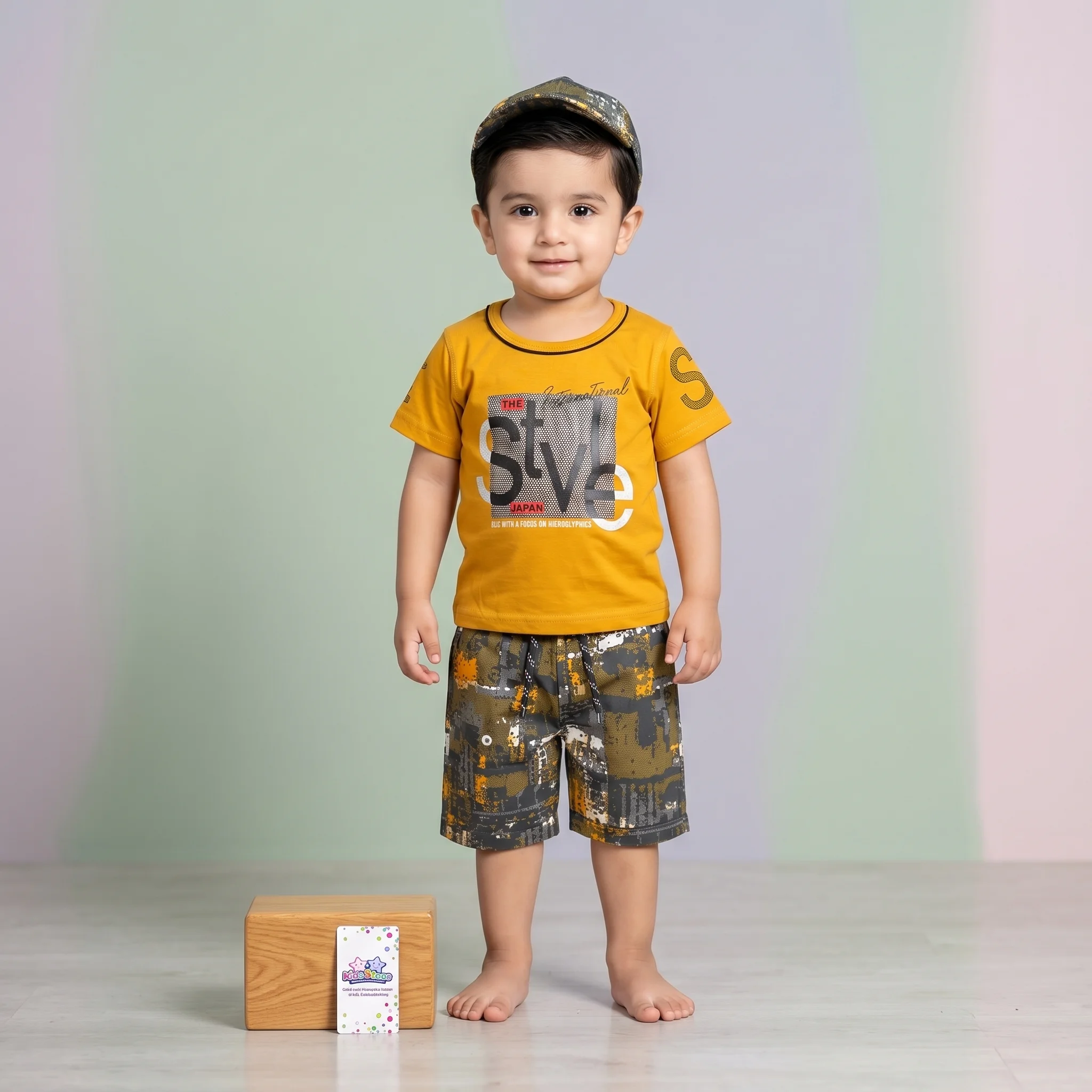 Boys' Style Typography Graphic Tee and Shorts Set - Image 3