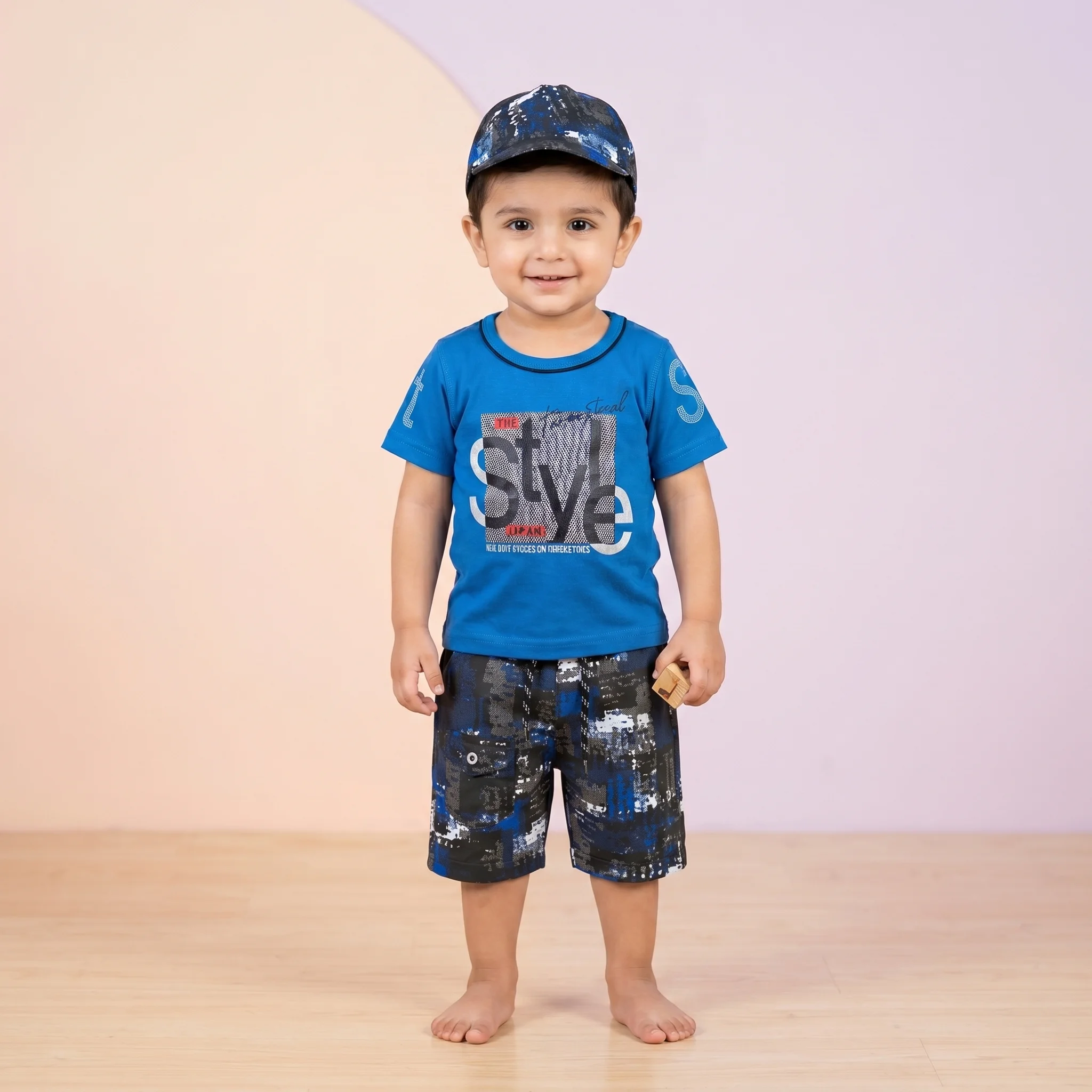 Boys' Style Typography Graphic Tee and Shorts Set