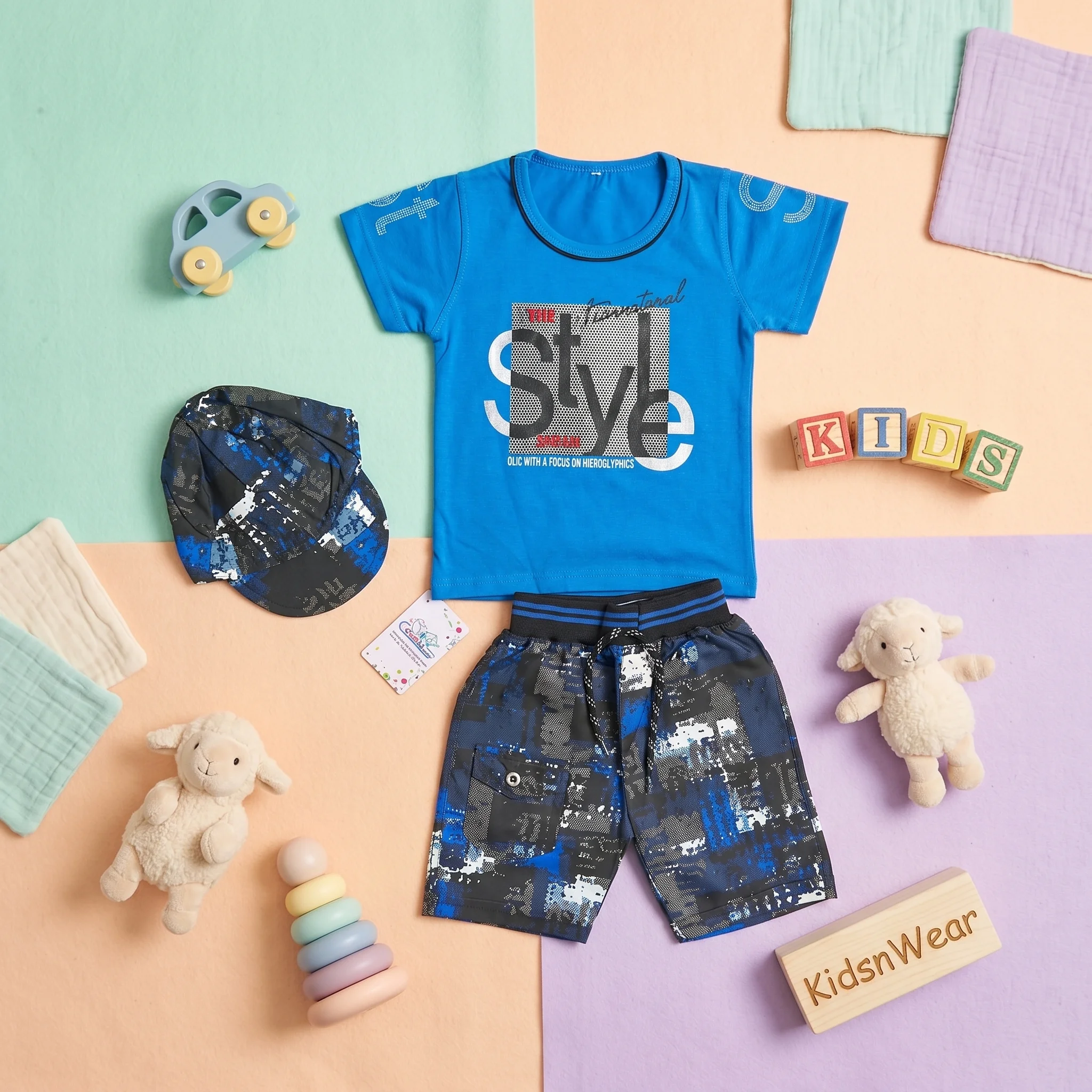 Boys' Style Typography Graphic Tee and Shorts Set - Image 2
