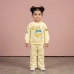 Baby Girls' "Super Cool Today" Lightweight Summer Sweatshirt and Jogger Set - Yellow
