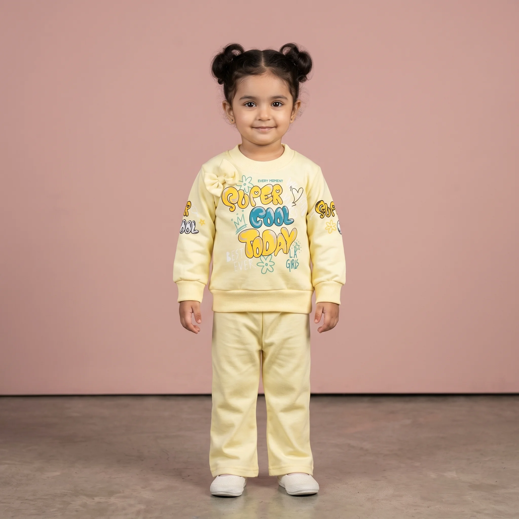 Baby Girls' "Super Cool Today" Lightweight Summer Sweatshirt and Jogger Set - Image 5