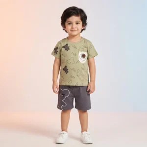 Boys' Bear Silhouette Premium Pocket Tee and Shorts Set