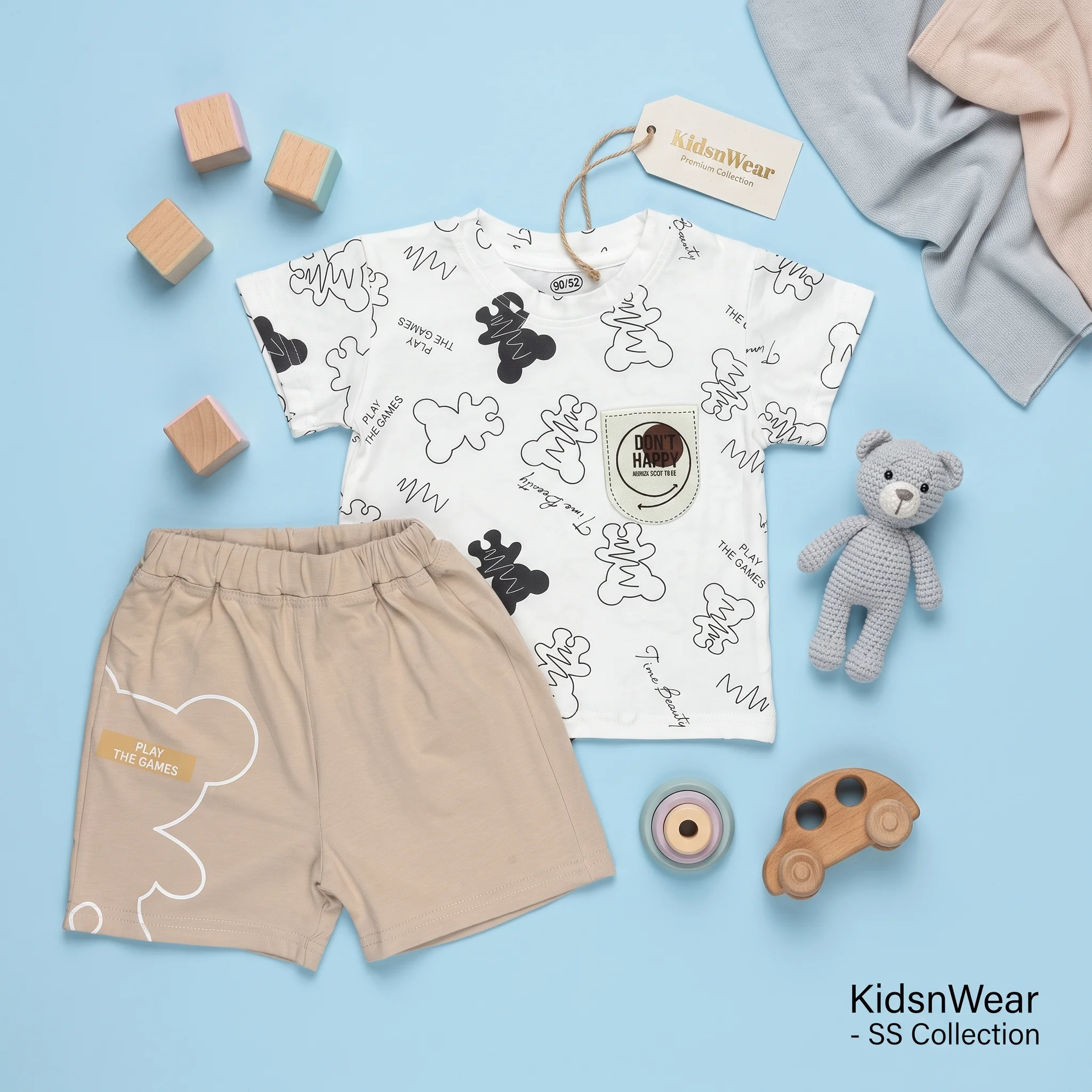 Boys' Bear Silhouette Premium Pocket Tee and Shorts Set - Image 4