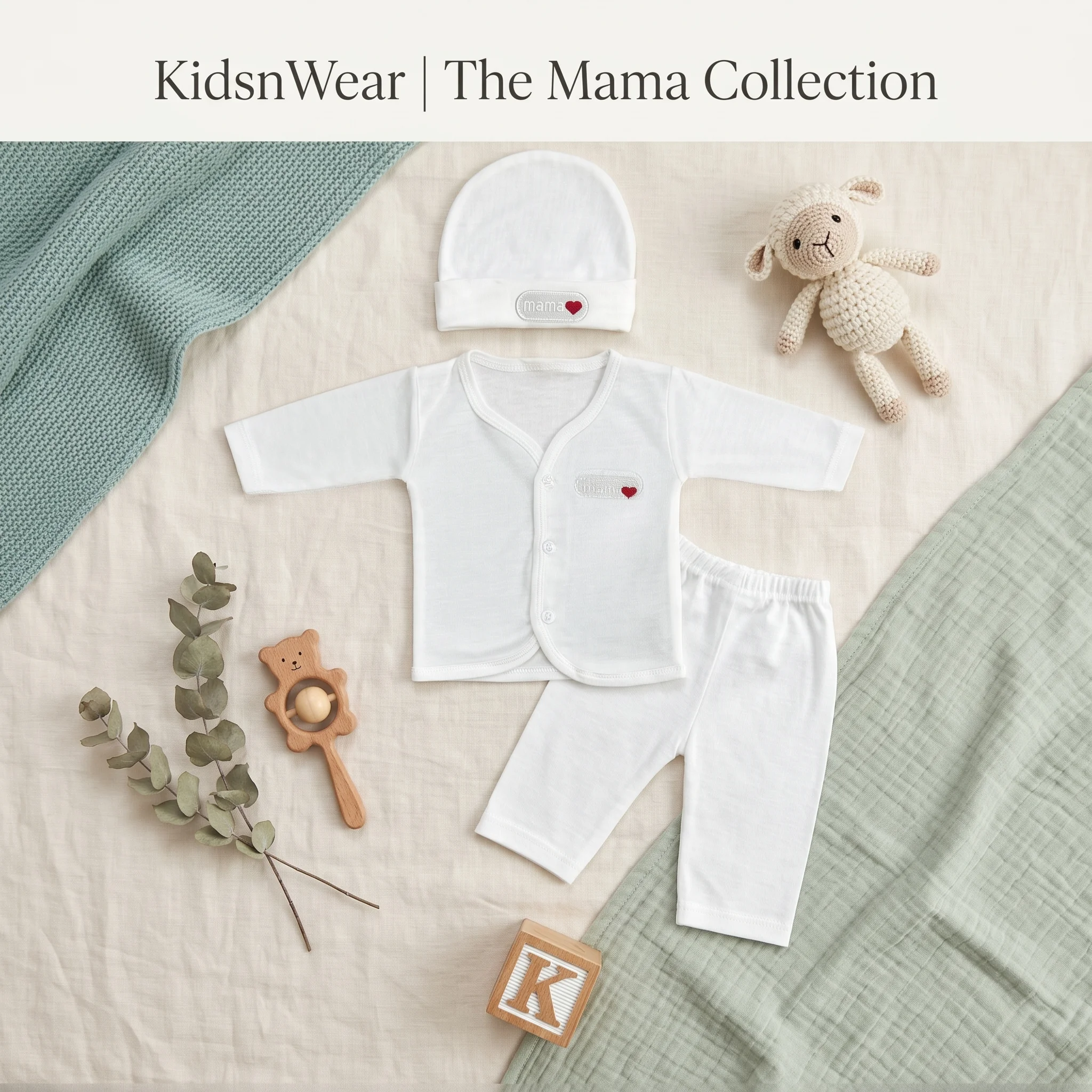 Premium Knit Kimono Romper and Beanie Hat Set - Image 2