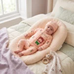 Infant Cartoon Bear Premium Cotton Romper and Beanie Hat Set - Pink