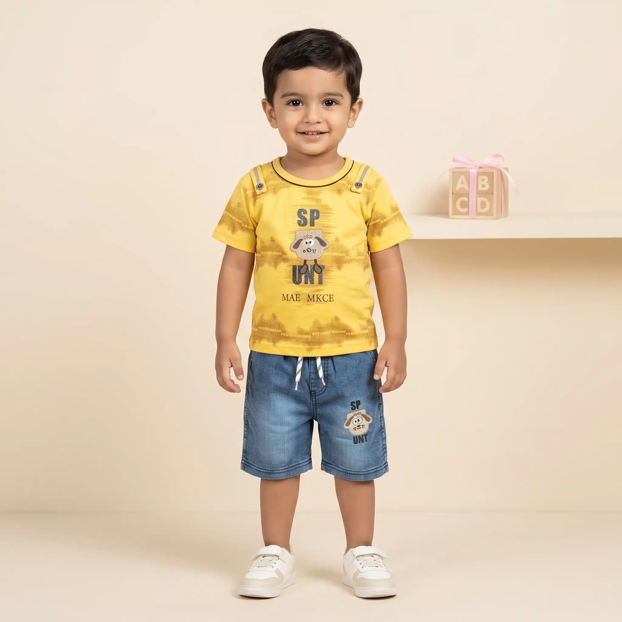 Boys' Sport Character Premium Tie-Dye Tee and Denim Shorts Set - Image 3