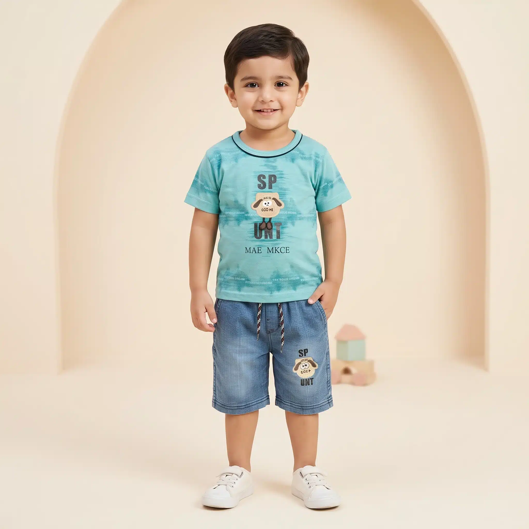 Boys' Sport Character Premium Tie-Dye Tee and Denim Shorts Set
