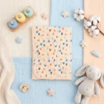 Infant Alphabet & Clouds Premium Cotton Hooded Swaddle Blanket - Orange
